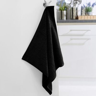Becquet Lot de 2 Essuie-mains carré PRATIK - noir 50 x 50 cm unisex - Publicité Becquet Lot de 2 Essuie-mains carré PRATIK - noir 50 x 50 cm unisex - Publicité