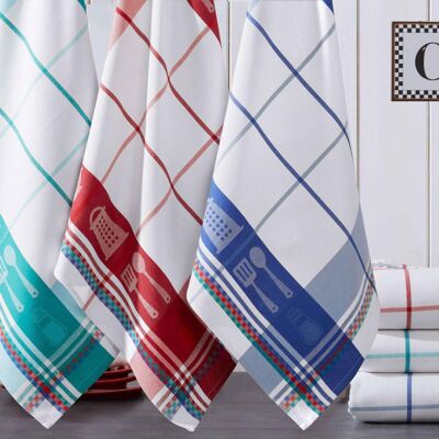 Becquet Lot de 3 ou de 6 Torchons en coton 65 x 70 BERRY Multicolore Lot 6 pièces unisex - Publicité Becquet Lot de 3 ou de 6 Torchons en coton 65 x 70 BERRY Multicolore Lot 6 pièces unisex - Publicité