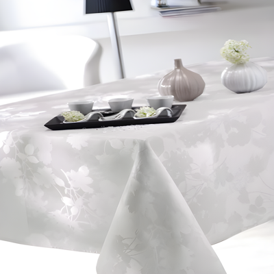 Calitex Nappe rectangulaire en tissu damassé FLORE - Blanc 150 x 250 cm unisex - Publicité Calitex Nappe rectangulaire en tissu damassé FLORE - Blanc 150 x 250 cm unisex - Publicité