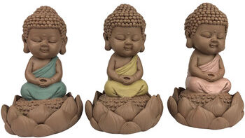 Statuettes et figurines Signes Grimalt Bouddha Mignon Set 3 Unités Multicolore