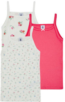 Debardeur enfant Petit Bateau 3 CHEMISES BRETELLES Rose
