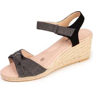 Espadrilles Isotoner Espadrilles Femme nœud talon corde Noir Noir - Publicité Espadrilles Isotoner Espadrilles Femme nœud talon corde Noir Noir - Publicité