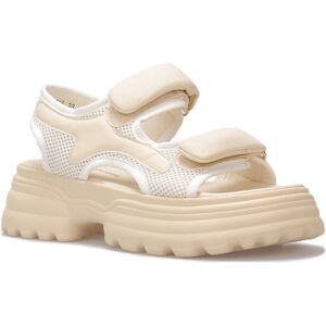 Sandales La Modeuse Sandales, nu-pieds pour femme - Beige - Beige - Publicité Sandales La Modeuse Sandales, nu-pieds pour femme - Beige - Beige - Publicité