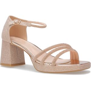 Sandales La Modeuse Sandales, nu-pieds pour femme - Doré rose - Doré - Publicité Sandales La Modeuse Sandales, nu-pieds pour femme - Doré rose - Doré - Publicité