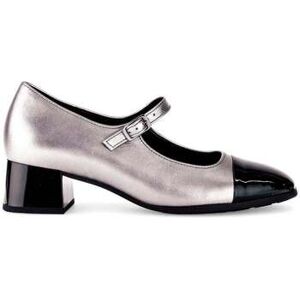 Chaussures escarpins Gabor Escarpins en cuir à talon block décroché Argenté - Publicité Chaussures escarpins Gabor Escarpins en cuir à talon block décroché Argenté - Publicité