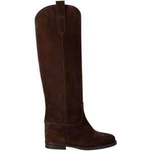 Bottes Via Roma 15 Botte en daim marron avec broderie - Publicité Bottes Via Roma 15 Botte en daim marron avec broderie - Publicité