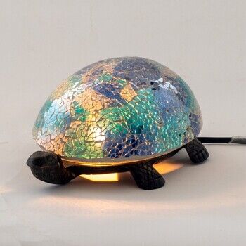 Lampes à poser Signes Grimalt Lampe Tortue Mosaïque Bleu