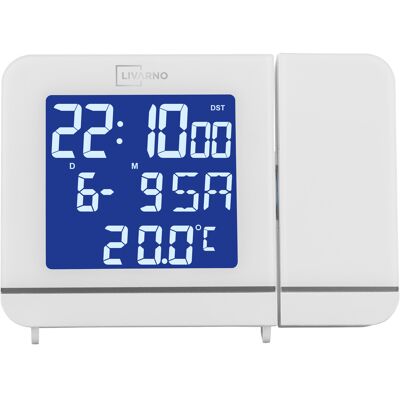 LIVARNO® Réveil radioguidé avec projecteur (blanc) blanc - Publicité LIVARNO® Réveil radioguidé avec projecteur (blanc) blanc - Publicité
