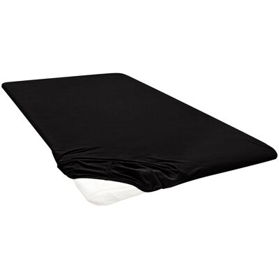 Drap-housse Biberna Samy - Jersey-Coton, Noir, 180-200x200-220cm - Publicité Drap-housse Biberna Samy - Jersey-Coton, Noir, 180-200x200-220cm - Publicité