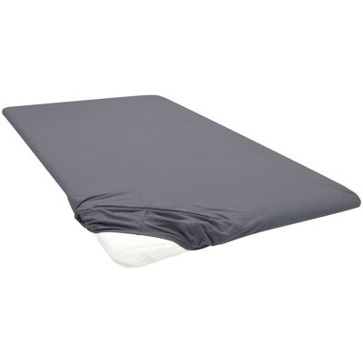Drap-housse Biberna Samy - Coton Elasthanne, Gris foncé - Publicité Drap-housse Biberna Samy - Coton Elasthanne, Gris foncé - Publicité