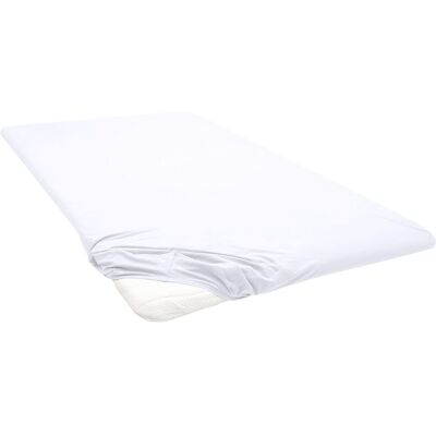 Drap-housse Biberna Samy Blanc Jersey-Elasthan - Matelas 90-100x190-220 cm - Publicité Drap-housse Biberna Samy Blanc Jersey-Elasthan - Matelas 90-100x190-220 cm - Publicité