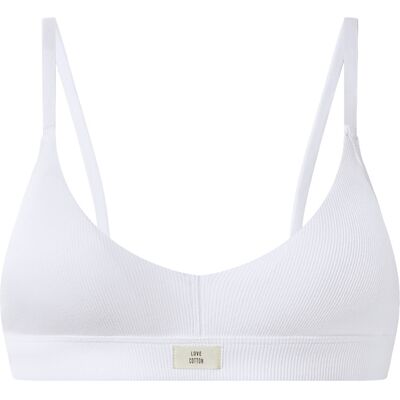 ESMARA® Soutien-gorge côtelé sans armatures femme (Blanc, XL(46/48)) XL (46/48) blanc - Publicité ESMARA® Soutien-gorge côtelé sans armatures femme (Blanc, XL(46/48)) XL (46/48) blanc - Publicité