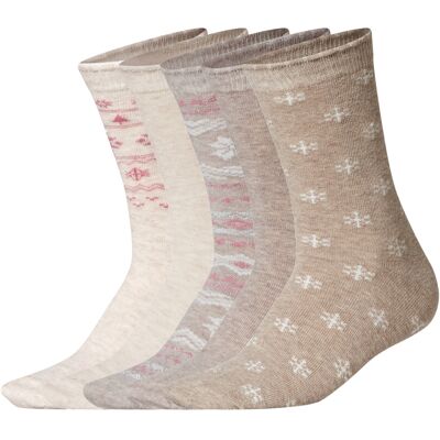 ESMARA® Lot de 5 paires de chaussettes Noël femme (gris/beige, 35-38) 35-38 gris/beige - Publicité ESMARA® Lot de 5 paires de chaussettes Noël femme (gris/beige, 35-38) 35-38 gris/beige - Publicité