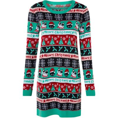 ESMARA® Robe tricotée pour femmes au design de Noël (Turquoise) M (38/40) Turquoise - Publicité ESMARA® Robe tricotée pour femmes au design de Noël (Turquoise) M (38/40) Turquoise - Publicité