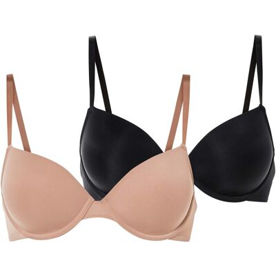 ESMARA® Lot de 2 soutien-gorge femme (noir/beige, 90 B) 90 B noir/beige - Publicité ESMARA® Lot de 2 soutien-gorge femme (noir/beige, 90 B) 90 B noir/beige - Publicité