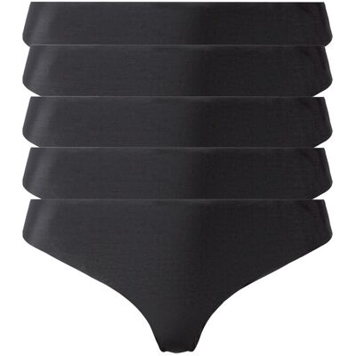 ESMARA® Lot de 5 strings femme (Noir) XL (46/48) Noir - Publicité ESMARA® Lot de 5 strings femme (Noir) XL (46/48) Noir - Publicité