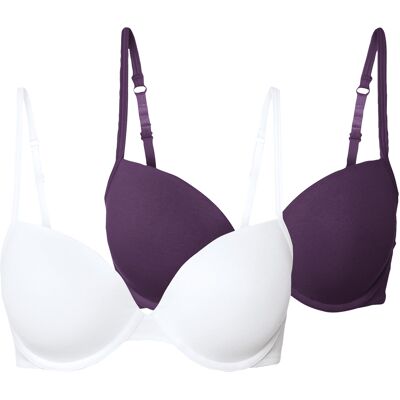 ESMARA® Lot de 2 soutiens-gorge femme (violet/blanc) 100B violet/blanc - Publicité ESMARA® Lot de 2 soutiens-gorge femme (violet/blanc) 100B violet/blanc - Publicité