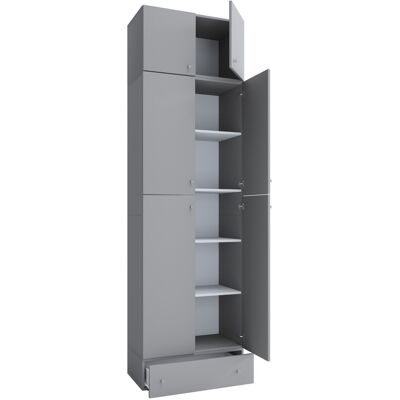 VCM Armoire de bureau Lona (Portes tournantes, dessus et tiroir, gris, XXl) gris - Publicité VCM Armoire de bureau Lona (Portes tournantes, dessus et tiroir, gris, XXl) gris - Publicité