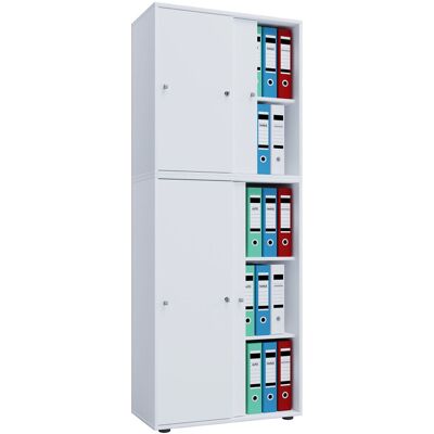 VCM Armoire de bureau Lona (portes coulissantes, blanc, XXl) blanc - Publicité VCM Armoire de bureau Lona (portes coulissantes, blanc, XXl) blanc - Publicité