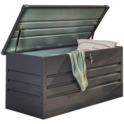 Home Deluxe Boîte de rangement en métal XL - 126x56cm 400L Anthracite - Publicité Home Deluxe Boîte de rangement en métal XL - 126x56cm 400L Anthracite - Publicité