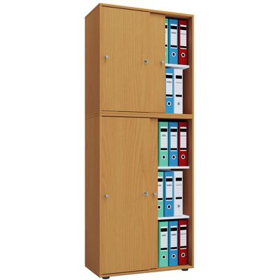VCM Armoire de bureau Lona (portes coulissantes, imitation hêtre, XXl) imitation hêtre - Publicité VCM Armoire de bureau Lona (portes coulissantes, imitation hêtre, XXl) imitation hêtre - Publicité