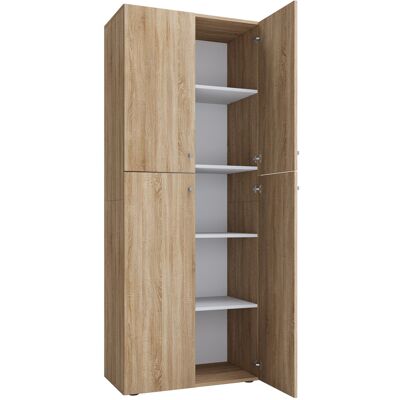 Armoire de bureau VCM Sonoma - 4 étagères - Série Lona - Publicité Armoire de bureau VCM Sonoma - 4 étagères - Série Lona - Publicité
