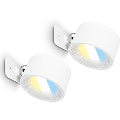 BRILONER Lot de 2 appliques murales sans fil (Blanc) blanc - Publicité BRILONER Lot de 2 appliques murales sans fil (Blanc) blanc - Publicité