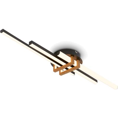 BRILONER Plafonnier à LED (Barre de 3, bois, noir) bois, noir - Publicité BRILONER Plafonnier à LED (Barre de 3, bois, noir) bois, noir - Publicité