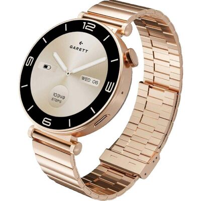 Montre Connectée Garett Santé Doré Rose - Publicité Montre Connectée Garett Santé Doré Rose - Publicité