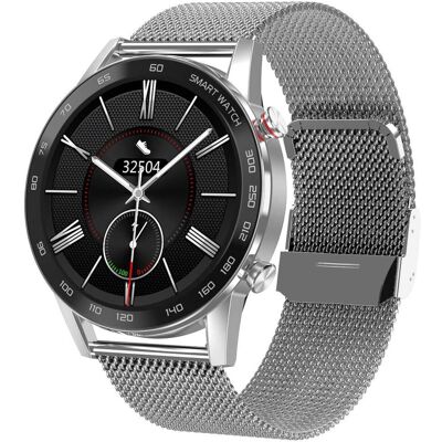 Montre Connectée 1.3' Tactile Bluetooth Ip68 Suivi Santé Et Sport Argent Bracelet Milanais Argent Yonis - Publicité Montre Connectée 1.3' Tactile Bluetooth Ip68 Suivi Santé Et Sport Argent Bracelet Milanais Argent Yonis - Publicité
