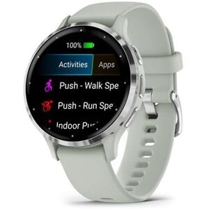 Montre Connectée Garmin Venu 3s 41mm En Acier Silver, Boîtier Vert Sauge Et Bracelet En Silicone Vert Sauge