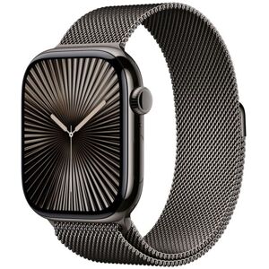 Apple Watch Series 10 Gps + Cellular 46mm Boîtier En Titane Ardoise Avec Bracelet Milanais Ardoise M L