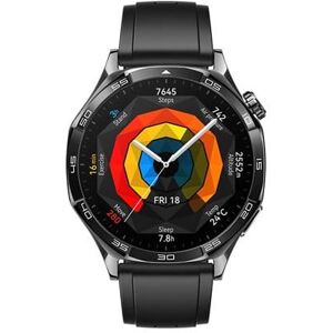 Montre Connectée Huawei Watch Gt 5 46 Mm Acier Inoxydable Avec Bracelet En Fluoroélastomère Noir