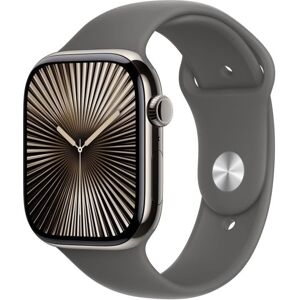 Apple Watch Series 10 Gps + Cellular 46mm Boîtier Natural Titanium Bracelet Stone Grey Sport Band S/m