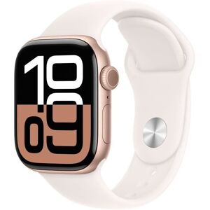 Apple Watch Series 10 Gps + Cellular 42mm Boîtier Rose Gold Aluminium Bracelet Light Blush Sport Band S/m