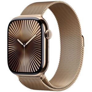 Apple Watch Series 10 Gps + Cellular 46mm Boîtier En Titane Or Avec Bracelet Milanais Or M L