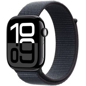 Apple Watch Series 10 Gps + Cellular 46mm Boîtier En Aluminium Noir De Jais Avec Boucle Sport Encre Violette