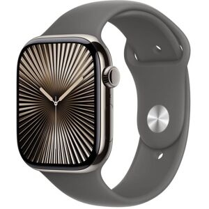 Apple Watch Series 10 Gps + Cellular 46mm Boîtier En Titane Naturel Avec Bracelet Sport Gris Minéral M L