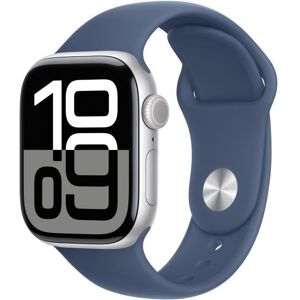 Apple Watch Series 10 Gps + Cellular 42mm Boîtier Silver Aluminium Bracelet Denim Sport Band S/m