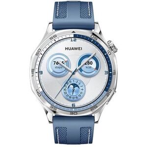 Montre Connectée Huawei Watch Gt 5 46 Mm Acier Inoxydable Avec Bracelet En Nylon Bleu