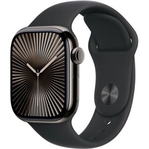 Apple Watch Series 10 Gps + Cellular 42mm Boîtier En Titane Ardoise Avec Bracelet Sport Noir S M