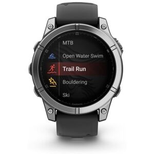 Montre Connectée Garmin Fenix E Amoled 47mm Acier Silver Avec Bracelet Graphite