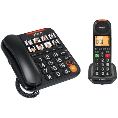Téléphone Filaire Et Dect Vtech Cl6550 - Gros Boutons, Grand Écran, Bloqueur D'appels, Combiné Et Base Mains-libres - Publicité Téléphone Filaire Et Dect Vtech Cl6550 - Gros Boutons, Grand Écran, Bloqueur D'appels, Combiné Et Base Mains-libres - Publicité