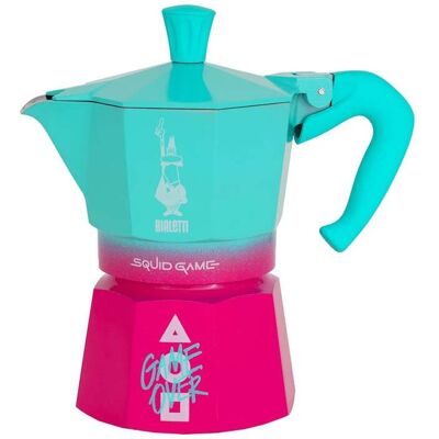 Caffettiera Bialetti Squid Game Moka Verde, Rosa, Bianco - Publicité Caffettiera Bialetti Squid Game Moka Verde, Rosa, Bianco - Publicité