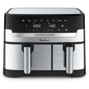 Friteuse Air Chaud Moulinex Dual Easy Fry Grill Ez905d20 8,3 L 2 450 W Noir Acier Inoxydable