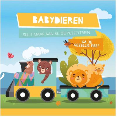 Febronie Coffret Livre Et Puzzle Train 130 Cm — Bébés Animaux - Publicité Febronie Coffret Livre Et Puzzle Train 130 Cm — Bébés Animaux - Publicité