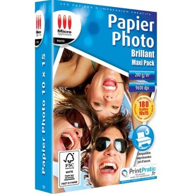 Pack Papier Photo Brillant Micro Application A6 - Publicité Pack Papier Photo Brillant Micro Application A6 - Publicité