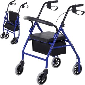 Déambulateur Pliant Léger HOMCOM avec Siège - 4 Roues - Publicité Déambulateur Pliant Léger HOMCOM avec Siège - 4 Roues - Publicité