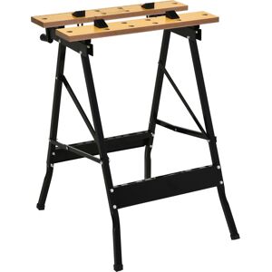 DURHAND Établi pliant établi de serrage avec 4 serre-joints table de travail, charge 100 kg, 62,5x60,5x78,5cm, noir - Publicité DURHAND Établi pliant établi de serrage avec 4 serre-joints table de travail, charge 100 kg, 62,5x60,5x78,5cm, noir - Publicité