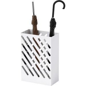 HOMCOM Porte-parapluie avec bac de récupération, 4 crochets, acier, 28L x 14l x 41H cm, Blanc - Publicité HOMCOM Porte-parapluie avec bac de récupération, 4 crochets, acier, 28L x 14l x 41H cm, Blanc - Publicité